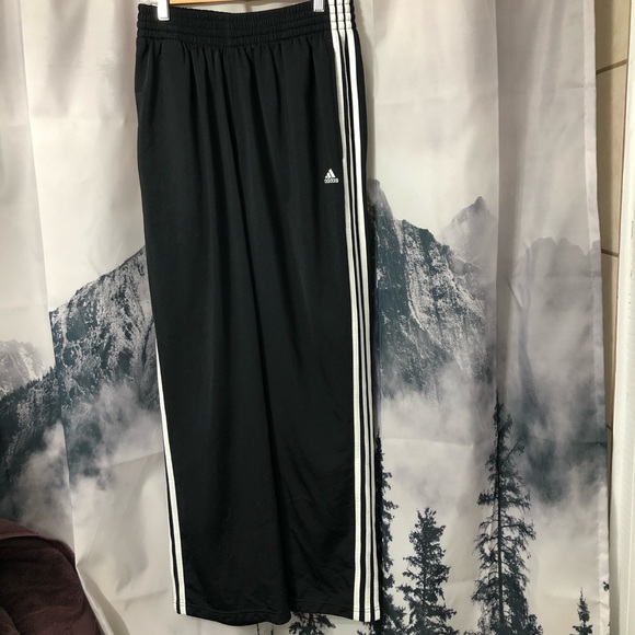 adidas Other - ADIDAS Three Stripe Track Pants Black Sz Large